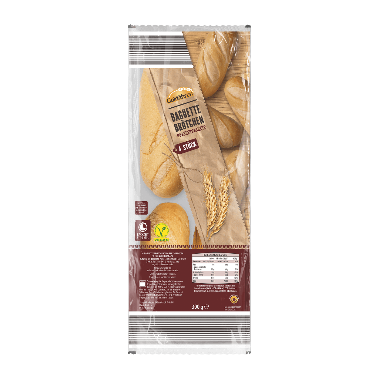 GOLDÄHREN 4 Baguettebrötchen