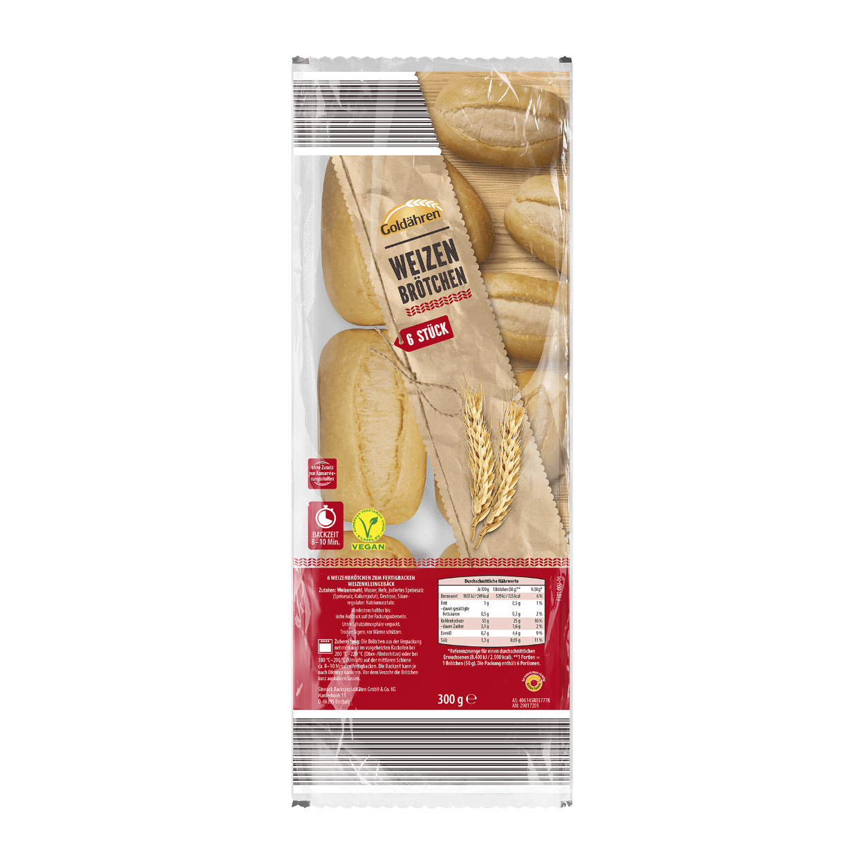 GOLDÄHREN 6 Weizenbrötchen