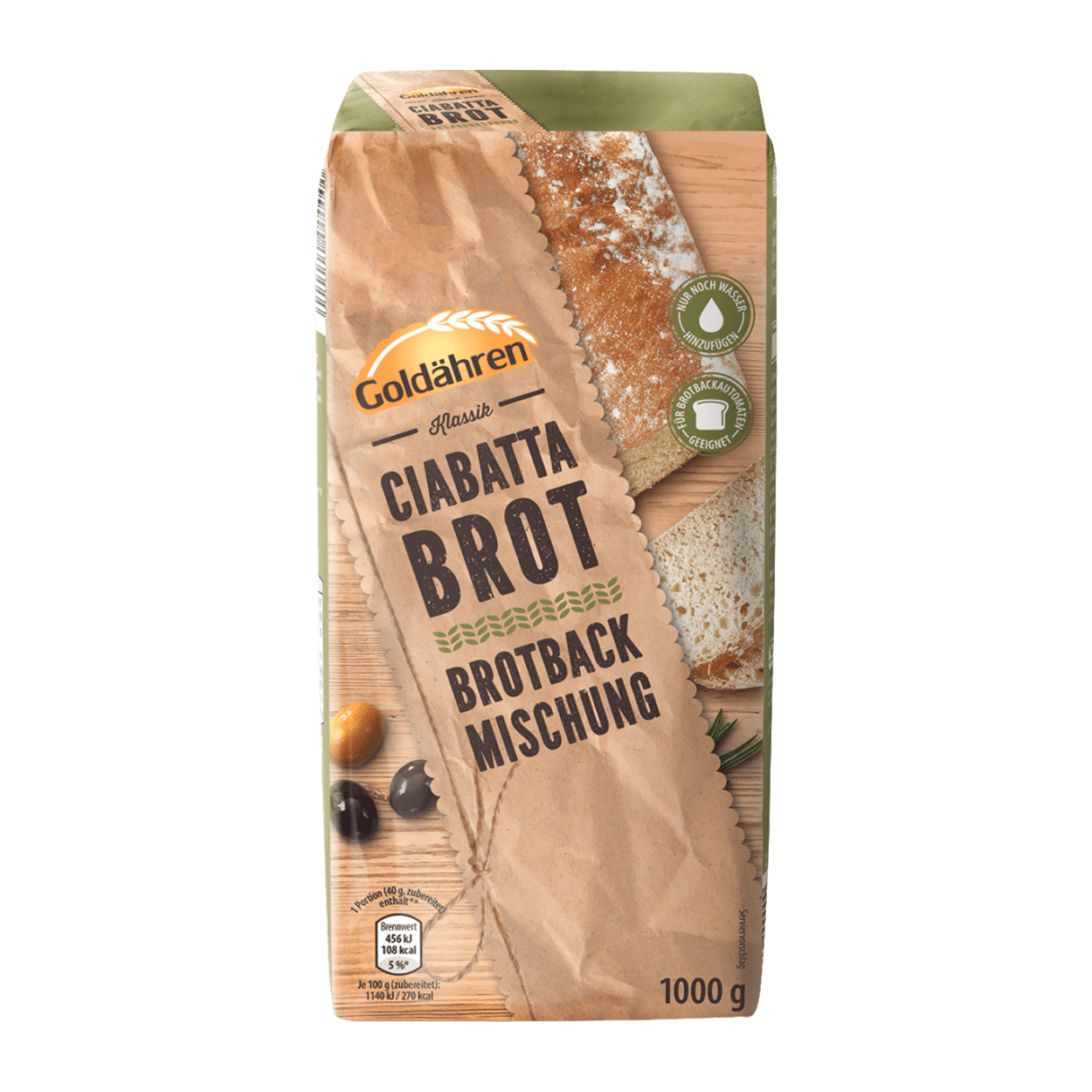 GOLDÄHREN Brotbackmischung Ciabatta
