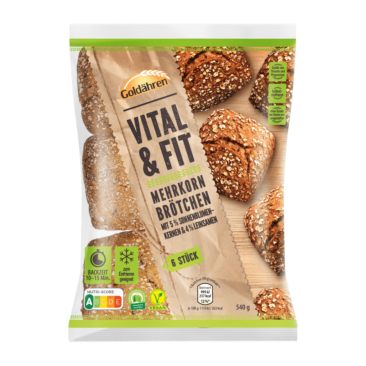 GOLDÄHREN Vital & Fit Mehrkornbrötchen