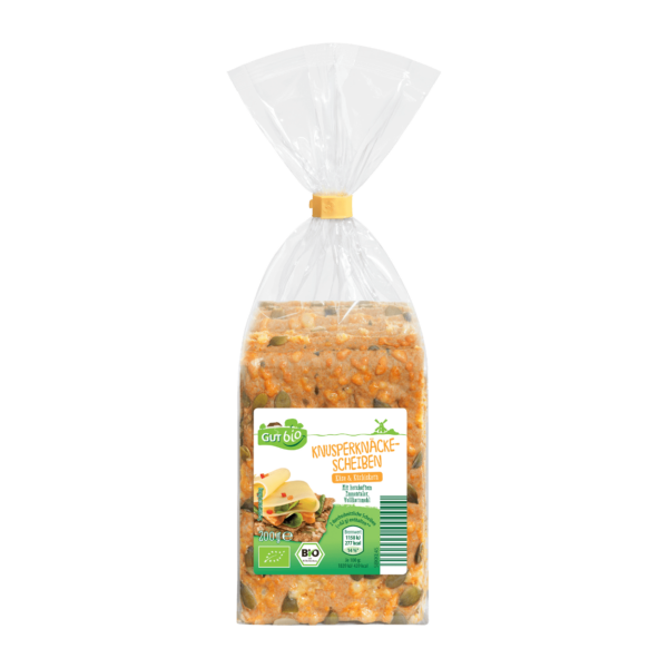 GUT BIO Bio Knusperknäcke Snack Käse Kürbiskern 200g
