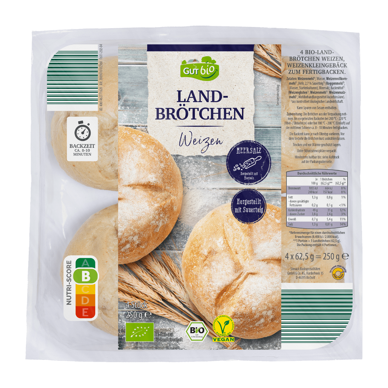 GUT BIO Bio-Landbrötchen Weizen