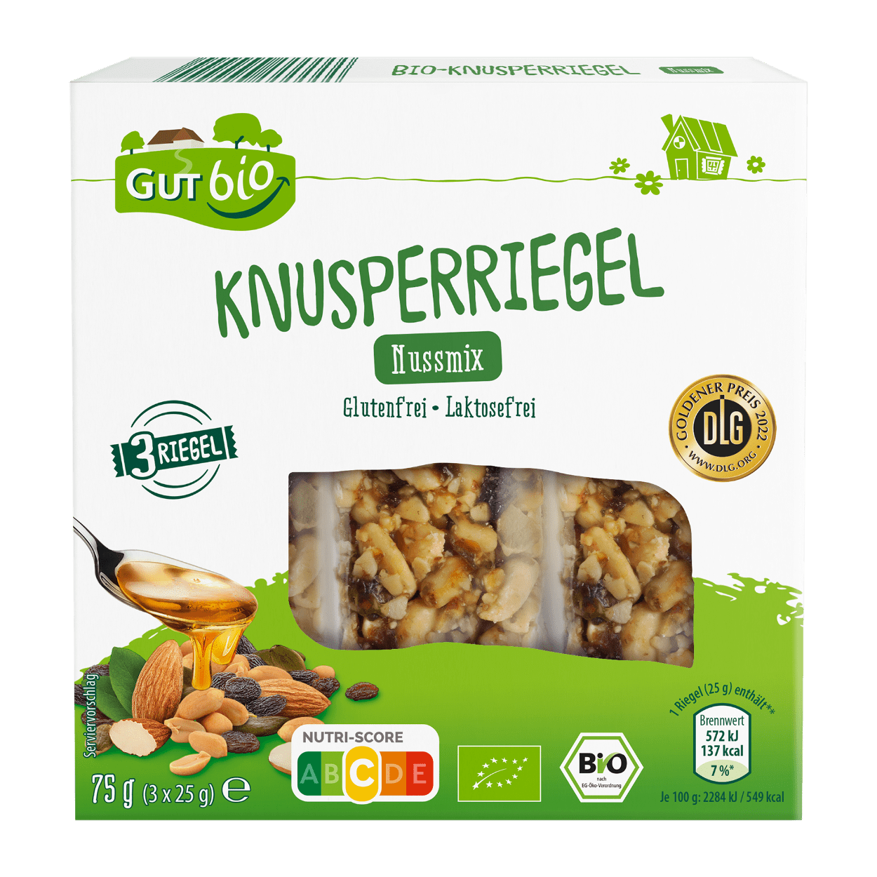 GUT BIO Knusperriegel Nussmix