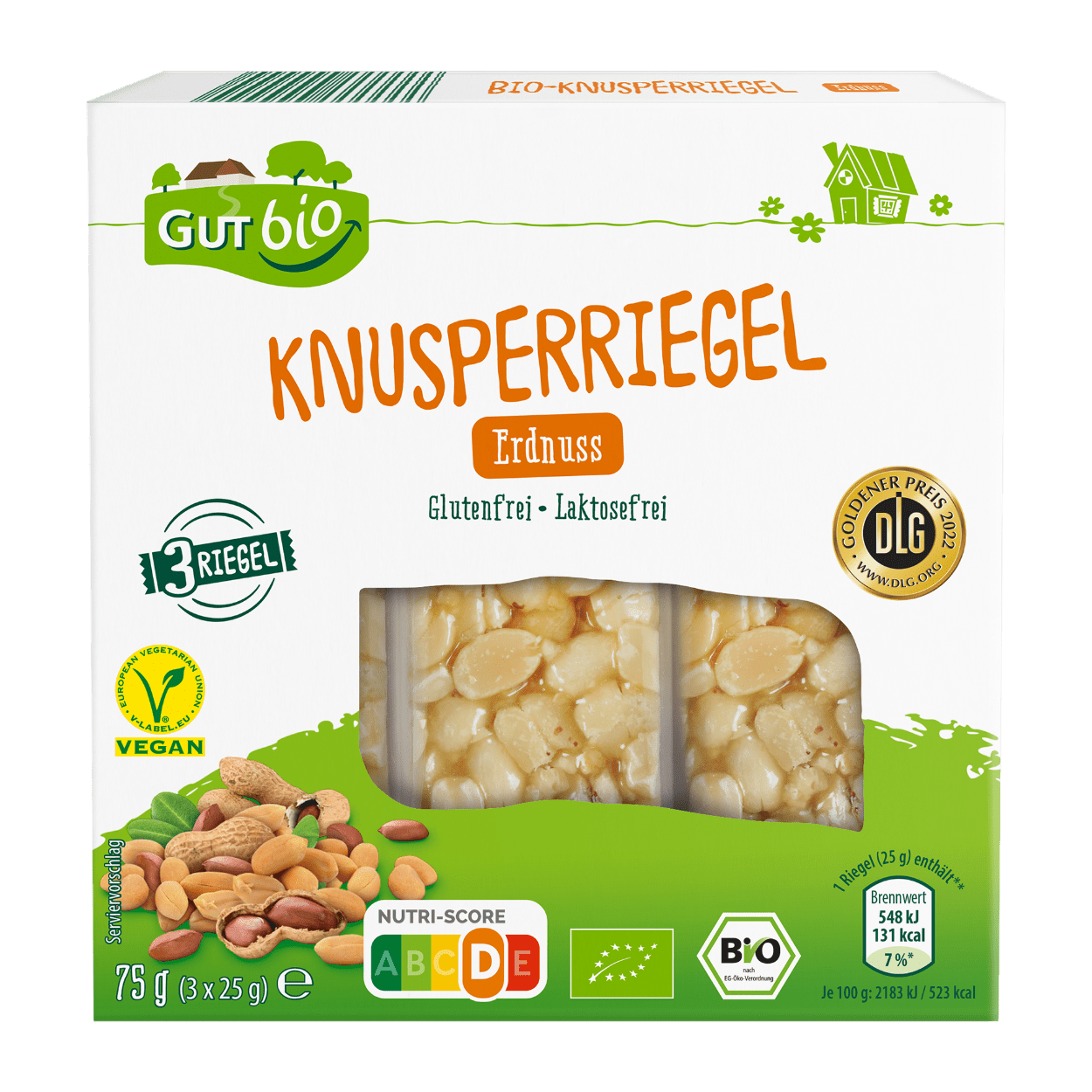 GUT BIO Knusperriegel Erdnuss