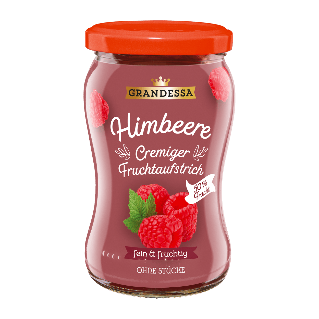 GRANDESSA Fruchtaufstrich Fein & Fruchtig  Cremiger Fruchtaufstrich; 50 % Fruchtgehalt Himbeer