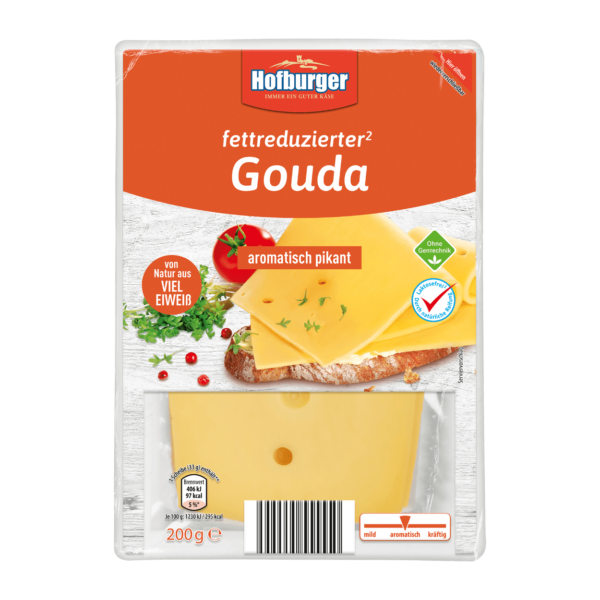 HOFBURGER Fettreduzierter Schnittkäse Gouda aromatisch Pikant