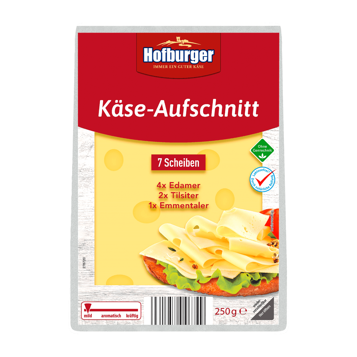 HOFBURGER Käse-Aufschnitt 7 Scheiben Edamer / Tilsiter / Emmentaler