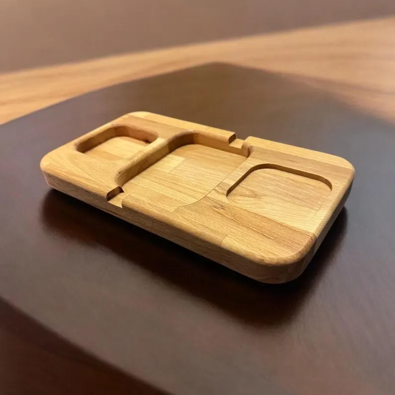 Zigarren Aschenbecher Buchenholz einzigartiges Design Massiv 31×17,5cm