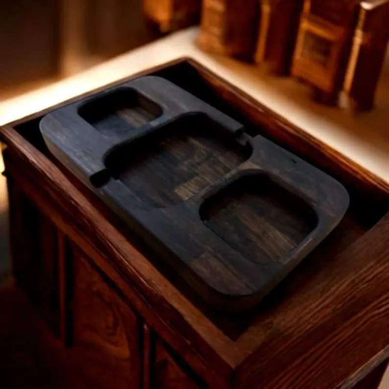 Zigarren Aschenbecher Walnussholz einzigartiges Design Massiv 31×17,5cm