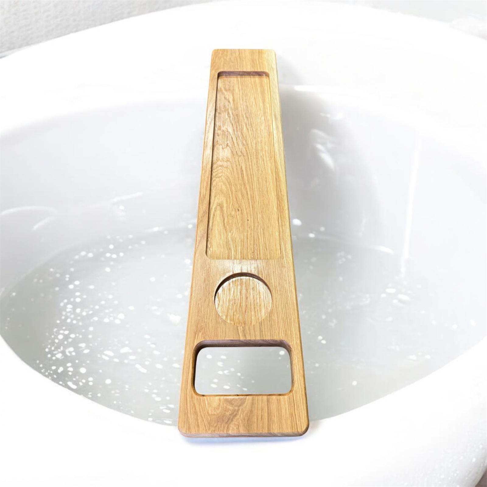Badewannenablage aus Eichenholz Baumkante Ablage Halterung Badewannentablett Wannenablage 75cm, 80cm, 90cm, 100cm